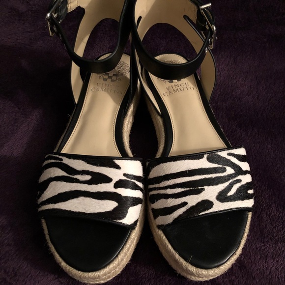 Espadrille Sandals Flatforms Zebra Vince Camuto - Picture 4 of 9